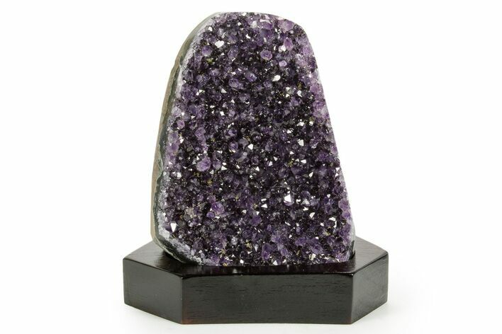 Deep Purple Amethyst Geode With Wood Base - Uruguay #371645
